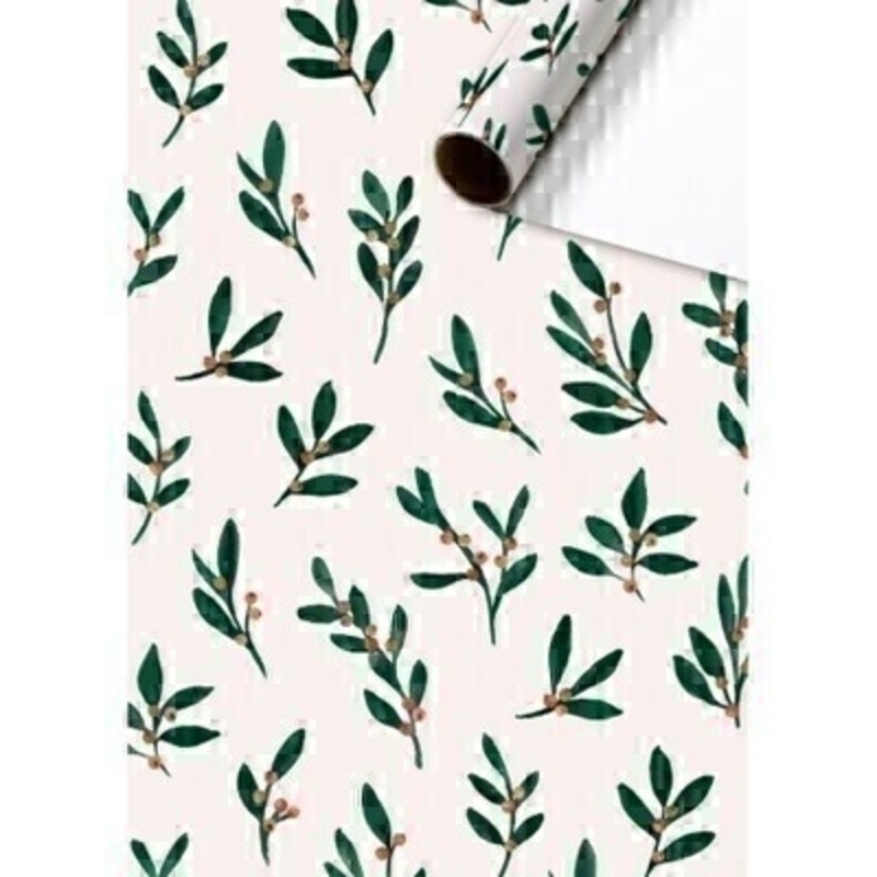 Holly on White Background Christmas Wrap on Roll Luxury festive green holly with red berries on a white background Christmas wrapping paper. This festive roll of gift wrap is by Swiss designer Stewo. Quality bright white coated wrapping paper 80gsm. Approx size of roll 70cm x 2metres.